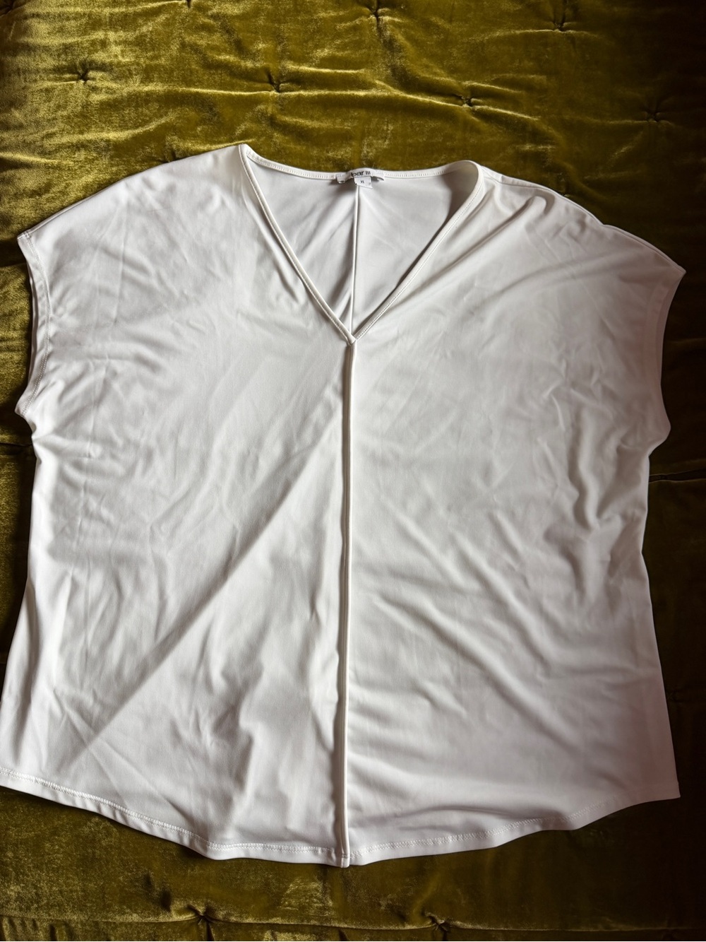 White V-Neck Women's Dress Top